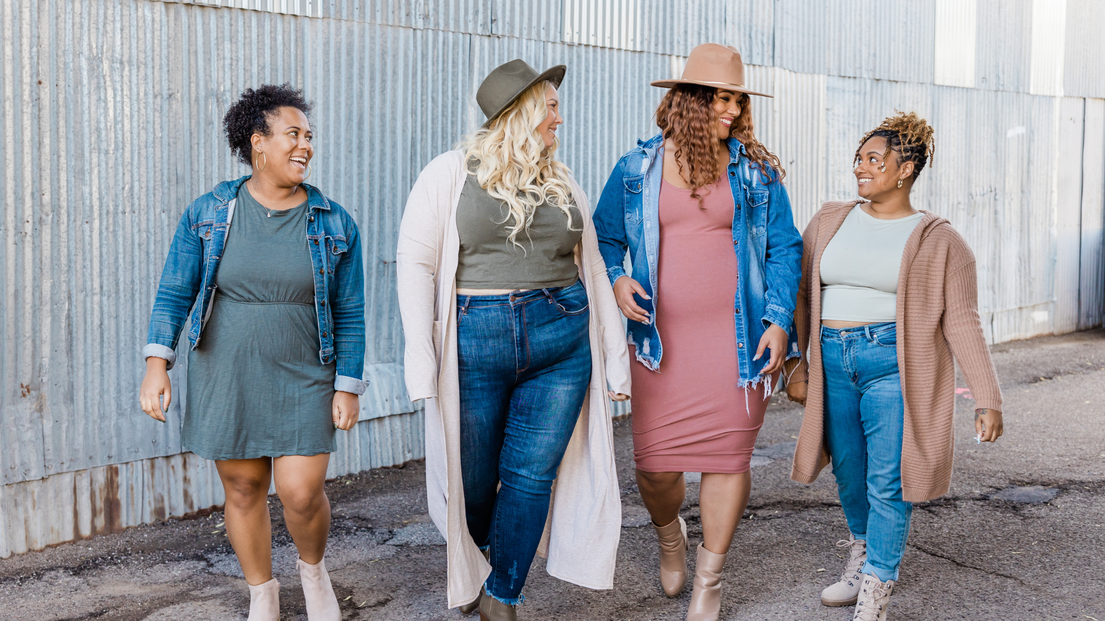 A group of curvy women over 40. Flattering Fashion for Curvy Women Over 40