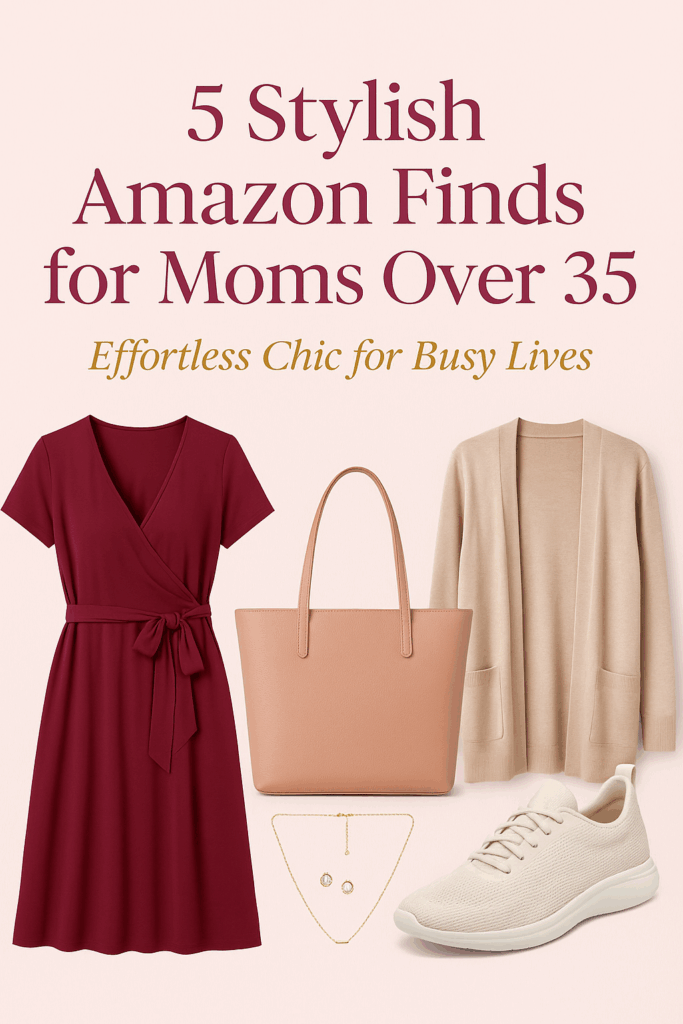 Image displaying Stylish Amazon Finds For mom Over 35 with products