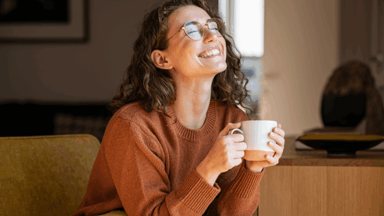 woman enjoying slow living